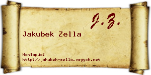 Jakubek Zella névjegykártya